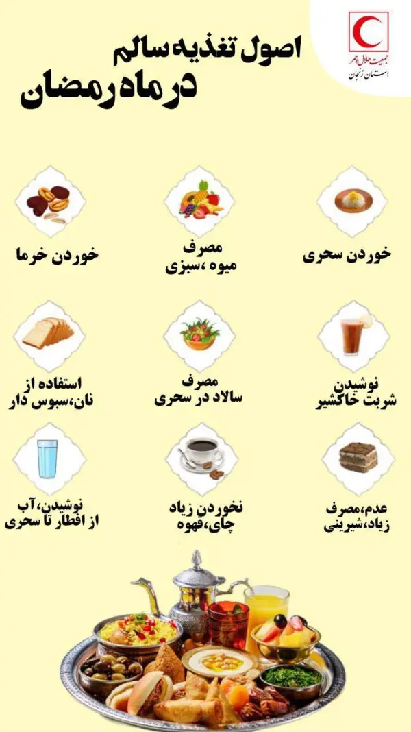 اصول تغذیه سالم در ماه