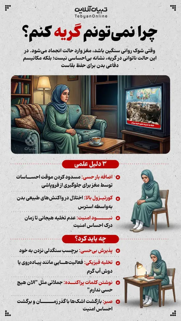 چرا نمی‌توانم گریه کنم؟